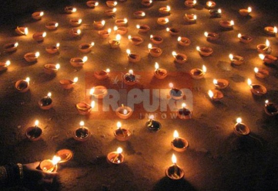 Tripura glittering on Diwali evening Tripura glittering on Diwali evening